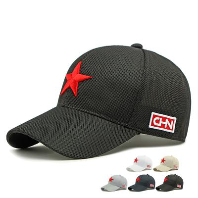 Herren Sommer Atmungsaktive Schirmmütze Mesh Sonnenhut Dreidimensionale Stickerei Fünfzackiger Stern Baseballkappe