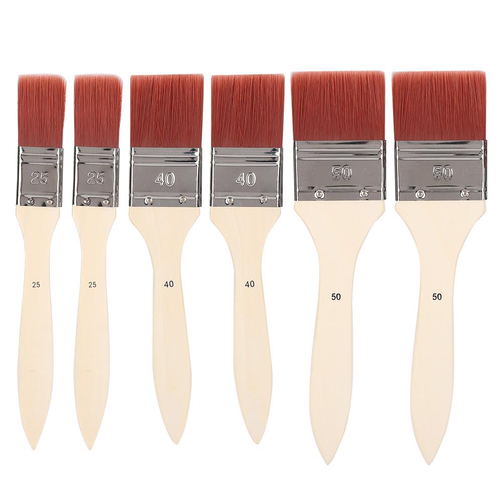 

6Pcs Varnish Painting Brush Nylon Wool for Gouache Watercolor Acrylic Oil Paint Set