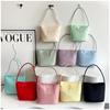 Water Bucket Bag For Women With Embroidery Nylon Casual Small Crossbody Purse For Daily Use