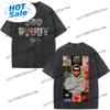 Rapper Bad Bunny Album Cover Washed Vintage Tshirt Debi Tirar Mas Fotos Dtmf T Shirts Men Fashion Hip Hop Short Sleeve Black