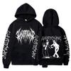 Felpa con Stampa Double Sided Moda Uomo Hip Hop Metal Rock Felpe Gotica Oversize Felpa Tuta Streetwear