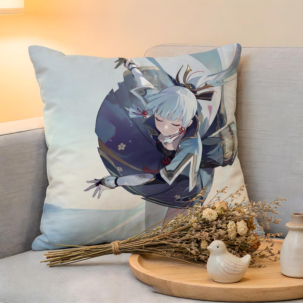 

Cushion Cover Linen SkinFriendly Soft Decorative Case For Sofa Home Decor Genshin Impact Ayanaka Kamari Pillow cover 30x30cm
