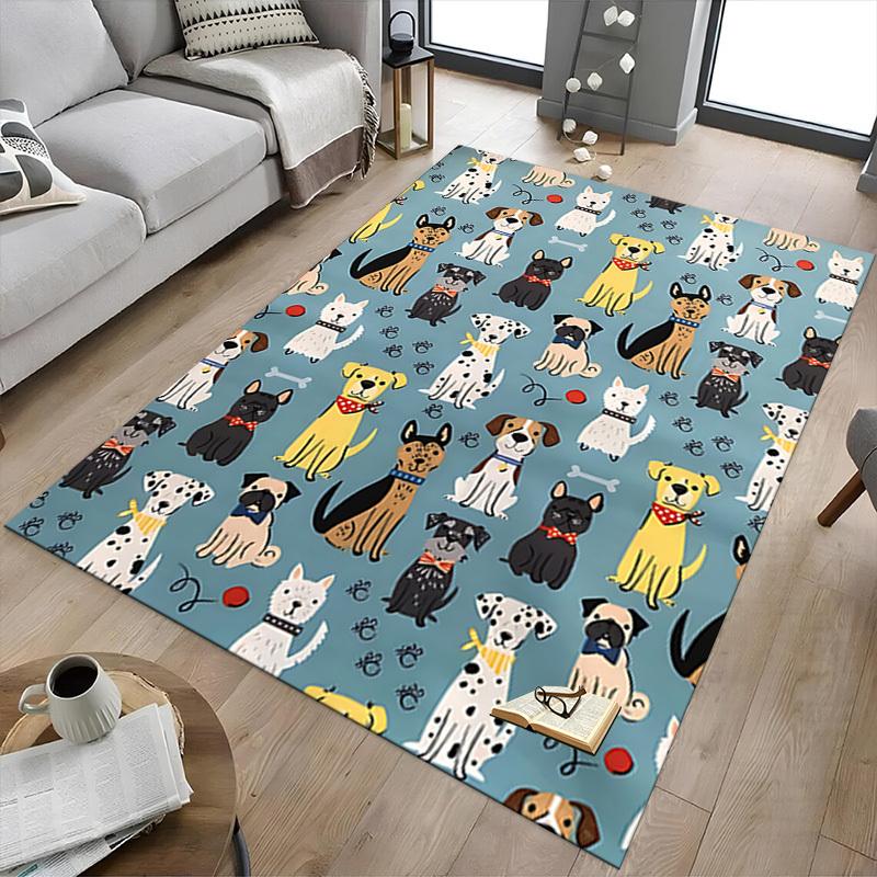 1PC Dogs paw prints Carpet Ultra Soft, Thick & Absorbent, Non Slip Machine Washable Mat for Entryway