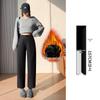 Pantaloni Harem Skinny da Donna a Vita Alta in Lana, con Velluto Interno, Ispessiti, Corti 8/9, Pantaloni Versatili per Completo Autunno/Inverno.