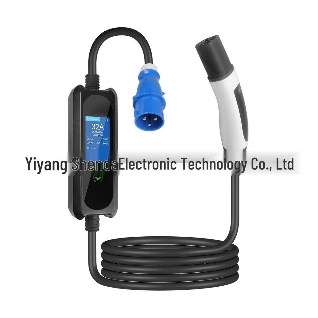 Tesla Portable EV Charging Gun with Large Display & Multi-Gear Current Switching