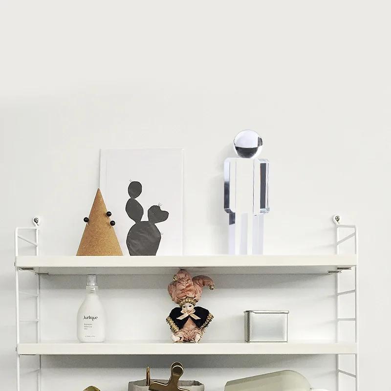 Kristallmann-Statue Transparente Figur Skulptur Glas Handwerkskunst Ornamente Cartoon-Charakterfiguren Heimdekorationszubehör