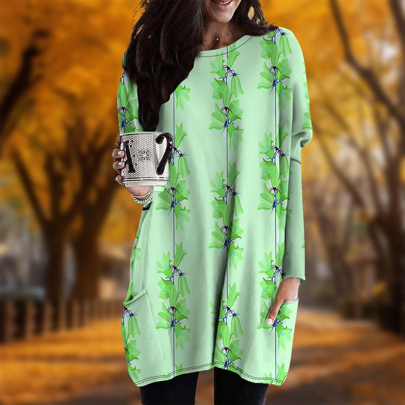 Новинка осени Простой принт в виде цветка-трубы Плюс — фото 7