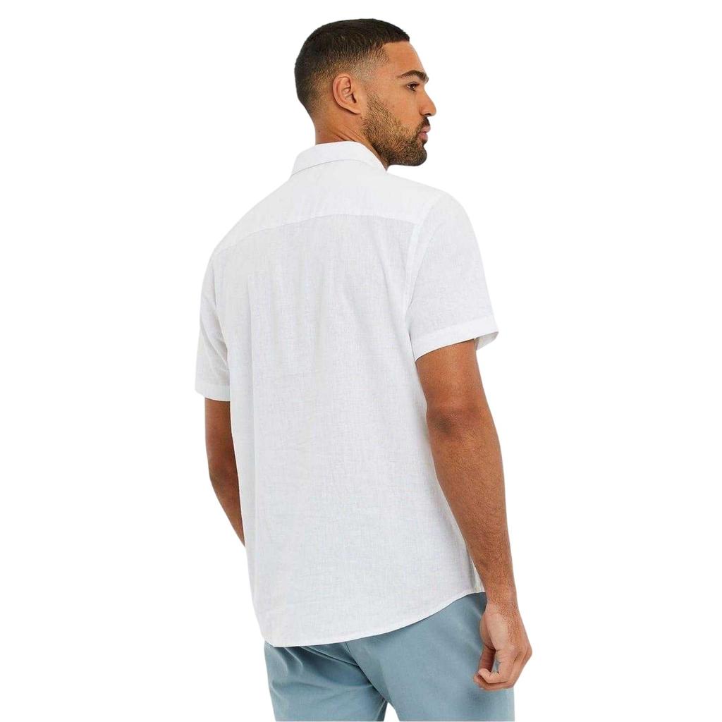 Threadbare Mens Linen Blend Short-Sleeved Shirt