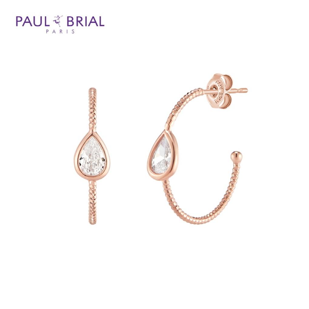 

PAULBRIAL [SILVER] PYSE0042 (PG) Pair Hoop Ring Earrings_WHITE