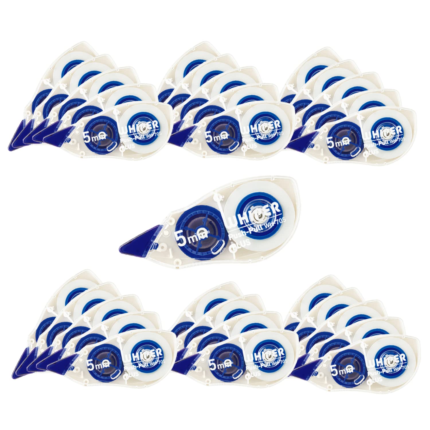 

PLUS Корректирующая лента Whiper 5 мм ширина 30 штук Синий x 30 Нажимной механизм WH-705 49-962