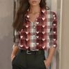 Women's Shirt Blouse Print Button Long Sleeve Casual Basic Shirt Collar Regular Top