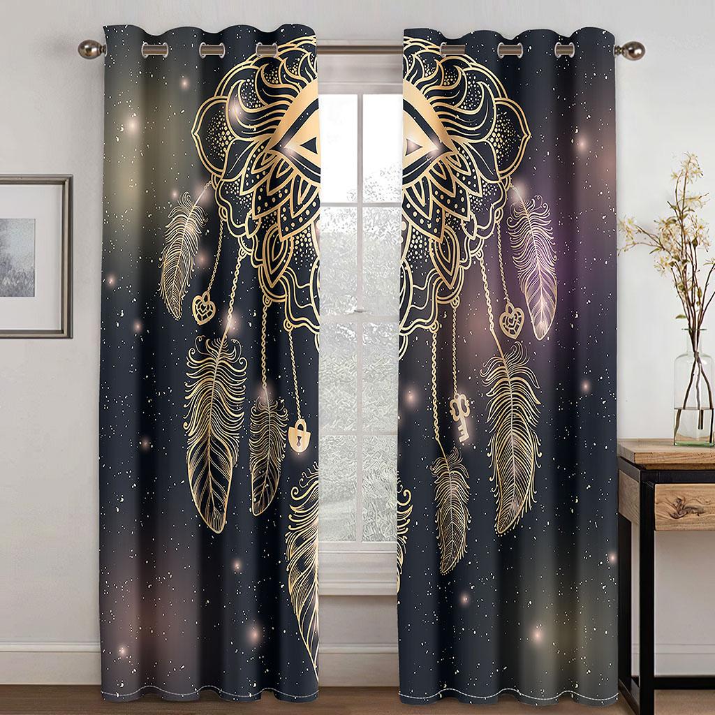 

Тканые шторы с принтом «Ловец снов» Две независимые шторы слева и справа Плотные шторы для спальни 132cmx160cm
