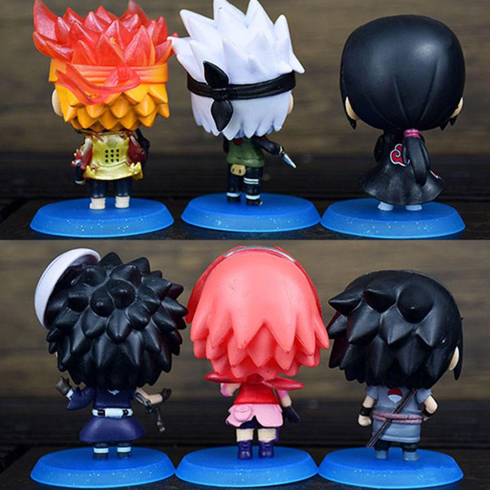 Gorące 6 szt./zestaw Figurki Anime Naruto Shippuden Hinata Sasuke Itachi Kakashi Obito Figurki Akcji Wersja Q PVCToys Lalki Prezent dla Dziecka