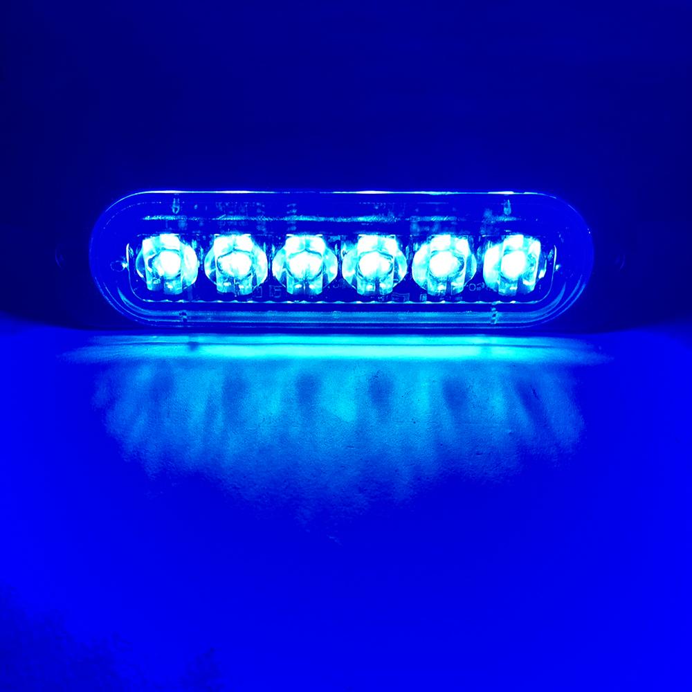 6 Led Car Strobe Warning Light Truck Flashing Strobe Emergency Grill Light White Blue Red Yellow Beacon Lamp Police Lamp 12V 24V