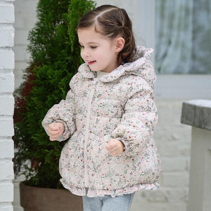 DAVE & BELLA Girls' Duck Down Hooded Winter Jacket