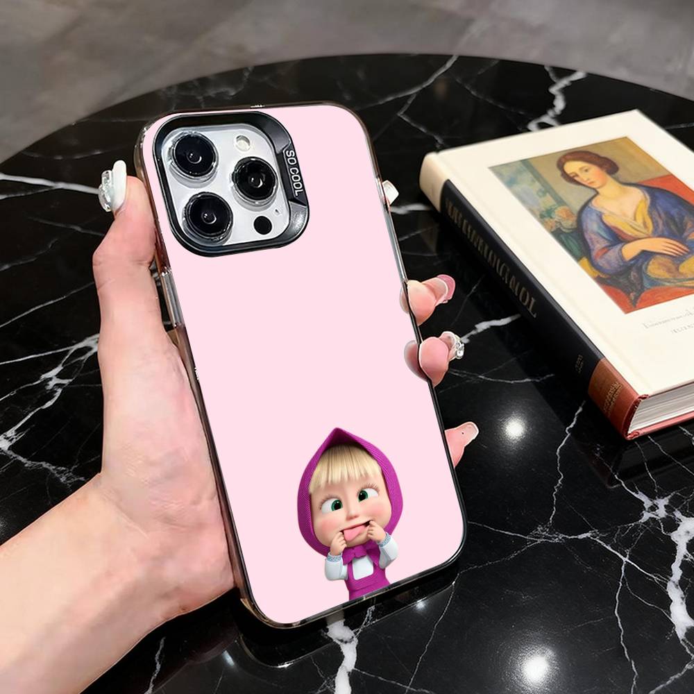 Sweet Cartoon Couple  Phone Case For iPhone 17,16,15,14,13,12,11 Plus,Pro Max,XS,Colorful Silver Phone case Funda Cover