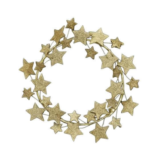 Metal Star Wreath for Front Door 11  Glitter Shiny Star Sparkling Wreath for Wall Mantle Holiday Party Indoor Outdoor Decoration