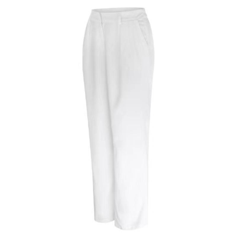 Women's Draped Skinny Solid Pocket High Waisted Wide Leg Pants Casual Pant