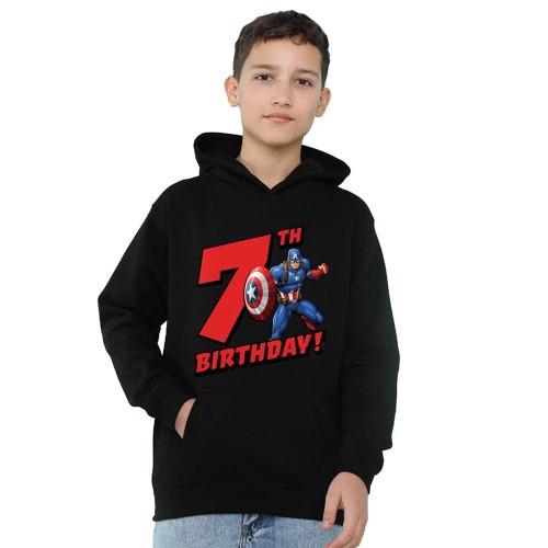 Captain America Childrens/Kids Pull Over 7th Birthday Hoodie