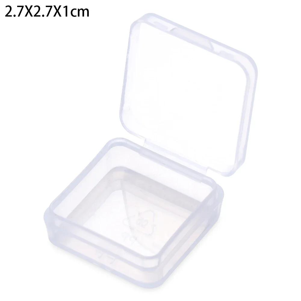 Square Round Plastic Transparent Storage Box Small Items Sundries Organizer Case Jewelry Beads Container Box Tools Accessories