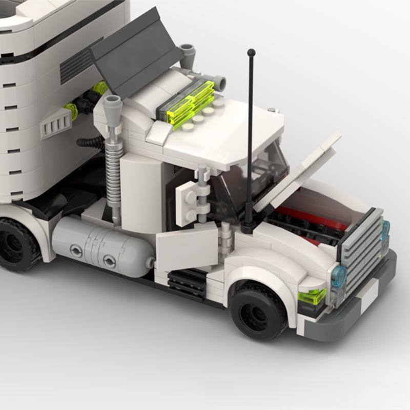 MOC Building Blocks: 8-Grid Car Transport & Drilling Rig Truck Assembly Puzzle, Compatible with Lego.