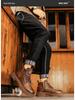 Men's High-Top Leather Martin Boots - Autumn/Winter Casual Workwear Shoes with Thick Soles
