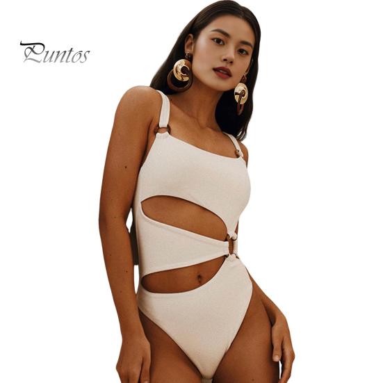 

Женский монокини с подкладкой на косточках, однотонный, с квадратным вырезом, слитный купальник для пляжного отдыха M белый