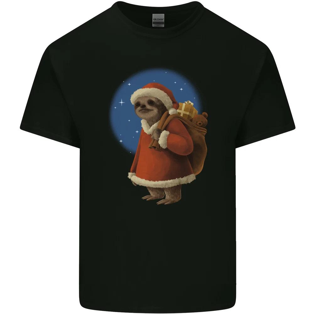 Santa Sloth Funny Christmas Xmas Unisexs Light Cotton TShirt S