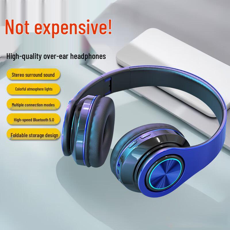B39 Gaming Wireless Headset: Luminous 7-Color LED, Heavy Bass, High Sound Quality, Long Battery Life