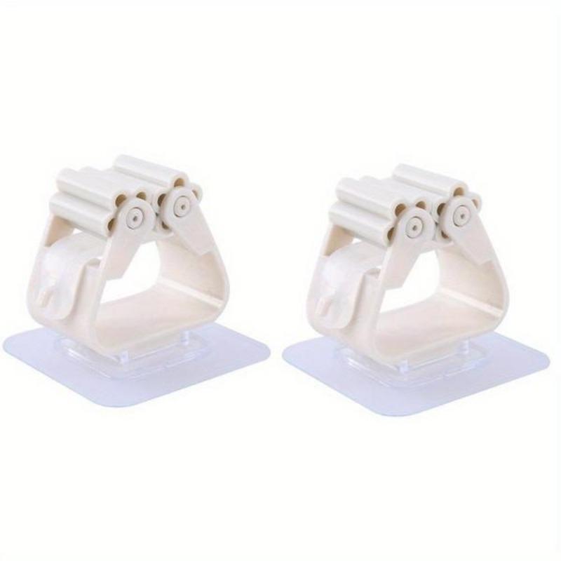 

2 шт., стеллаж для хранения швабры, всасывающая подвесная труба для ванной комнаты, бесследный зажим для швабры, вешалка для метлы, настенная водонепроницаемая вешалка для швабры 2PCS белый