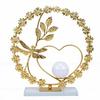Kristallkugel-Dekoration mit Libellen-Metallrahmen, einzelne Glaskugel, Schreibtisch-Ornament für Veranda, Weinschrank-Dekoration