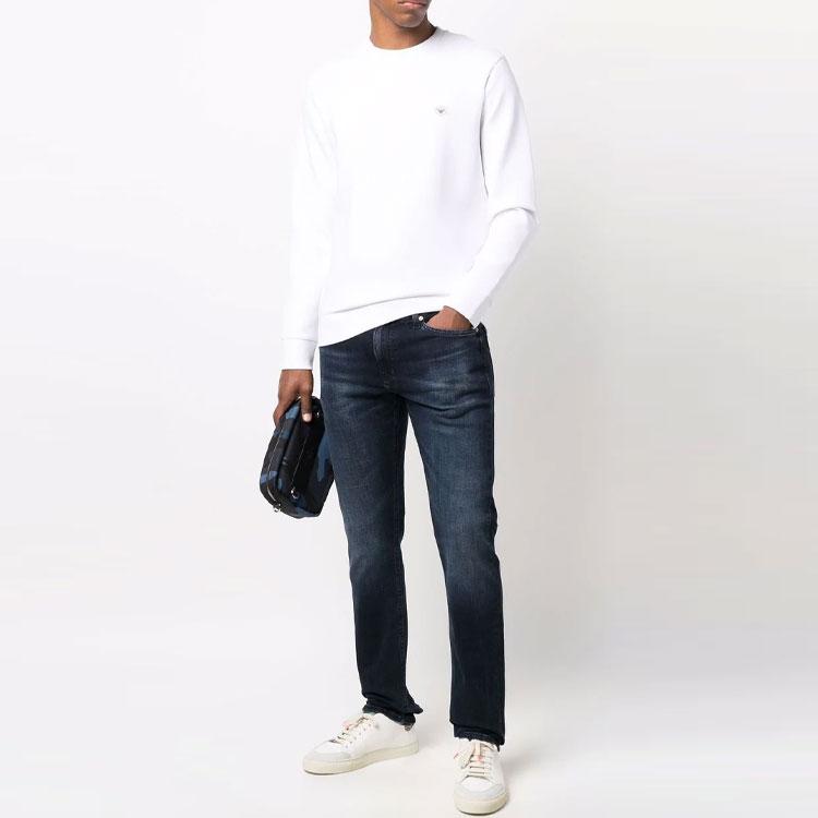 Emporio Armani Logo Crewneck Sweatshirt Men sweatshirt White 8N1MD1-1JHSZ-0100