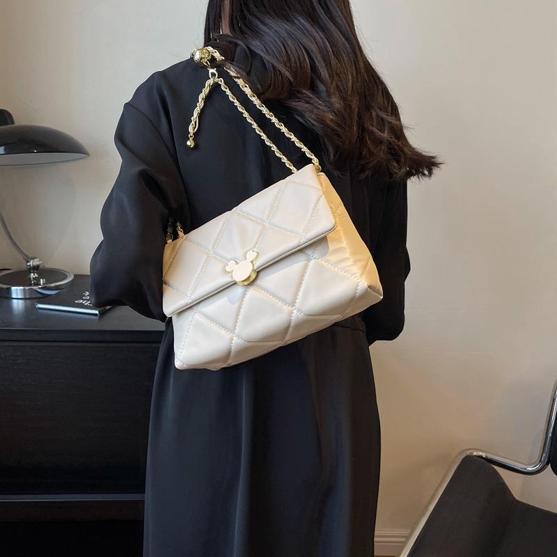 Rhombus Chain Bag Women's Summer New Trendy Fashion Versatile High-end Single Shoulder Crossbody Small Square Bag
