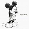 Disney Mickey Mouse Art 30cm X Made In Stylish Interior Living Room Monochrome Simple Fabric Panel, 30cm, Japan, Poster, Decor, Decor, Sketch, Panel,