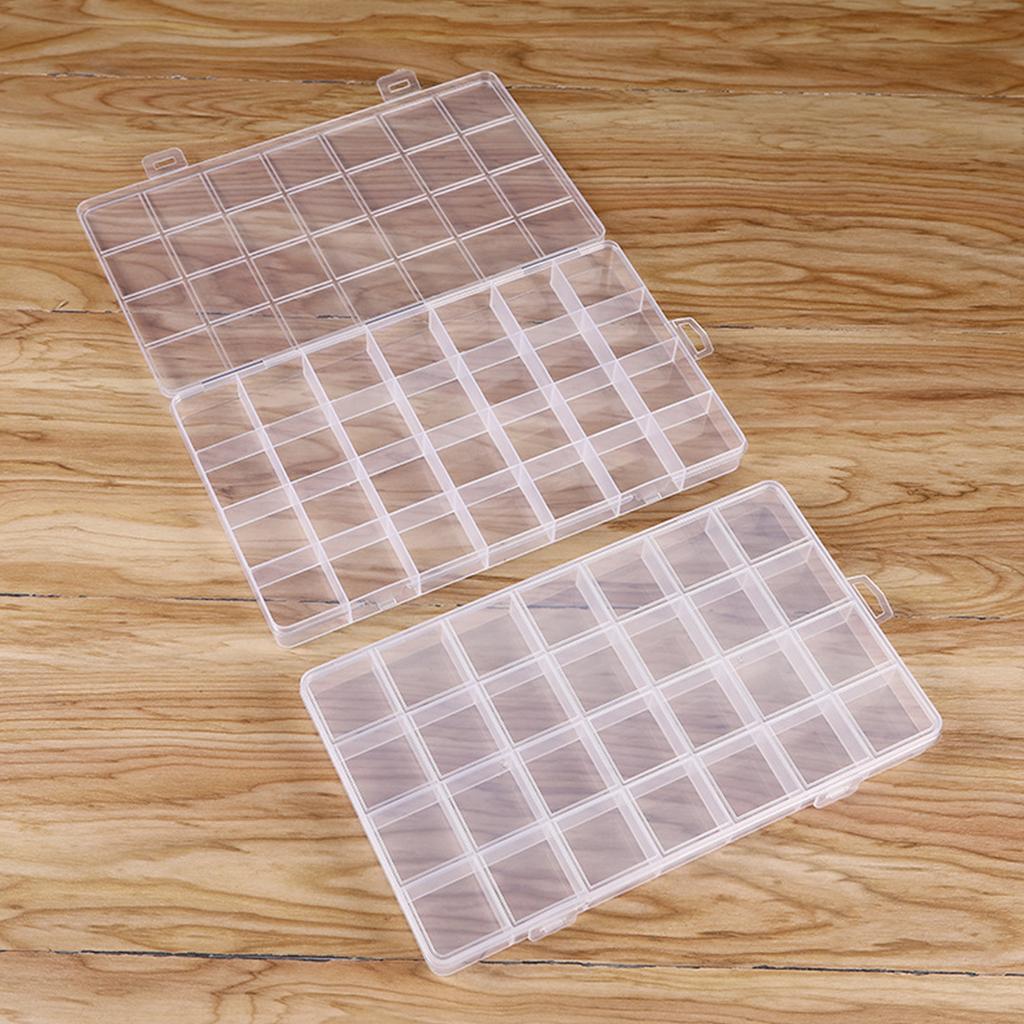 Transparent Plastic Jewelry Organizer Box Compartment Storage Container for Bead Rings Jewelry Display Organizer 28 Slot