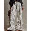 Elegant Cotton Linen Baggy Pants Fashion Women High Waist Drawstring Pocket Loose Wide Leg Pant Casual Streetwear New Trousers