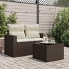 Vidaxl Tavolino da Giardino con Piano in Vetro, Marrone, 55X55X37 Cm