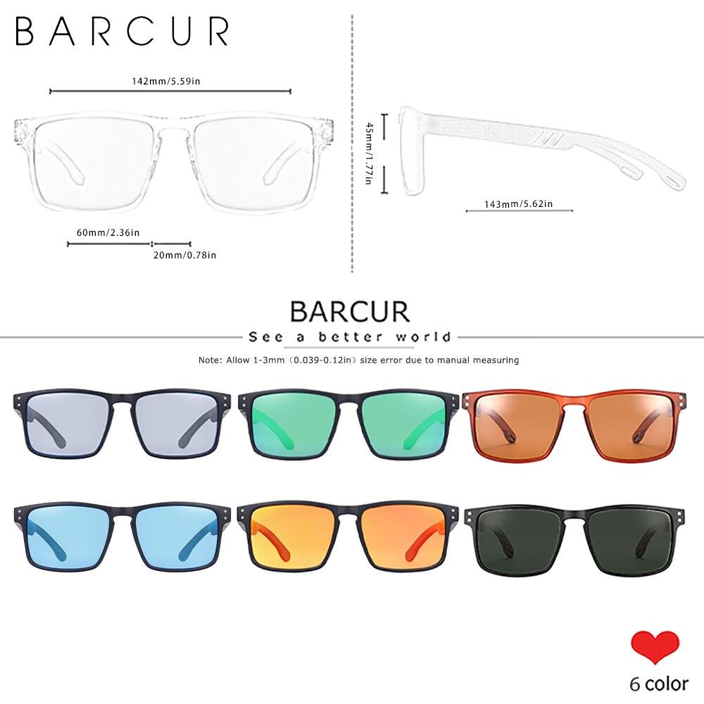 BARCUR Original Design Natural Wood Sunglasses Polarized Business Sun Glasses for Men Eyewear Square Luxury Brand Eyewear