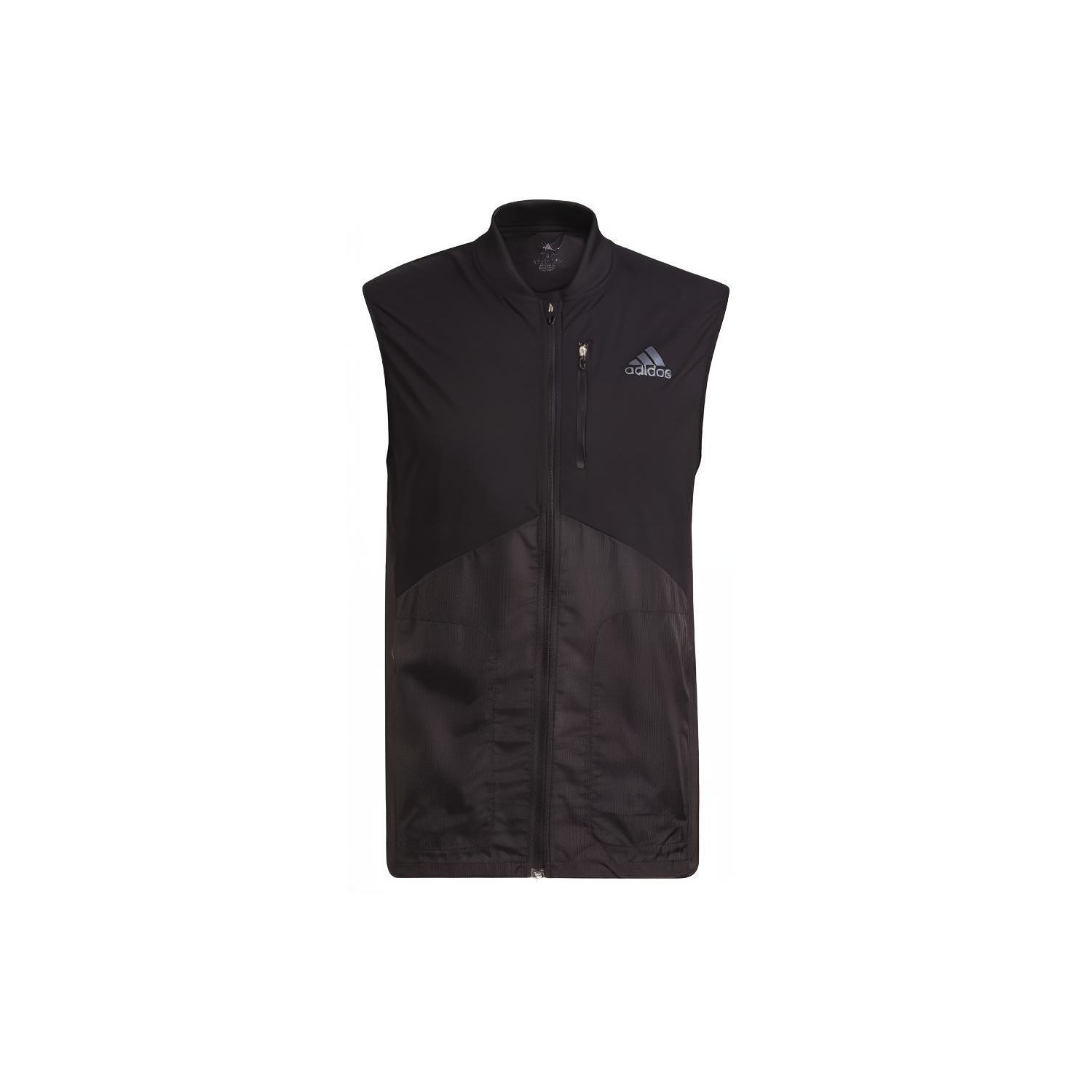 

Adidas Logo Print Zip Sports Vest Men Vests Black H59942 XS