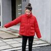 Solid Color Stand Up Collar Cotton Jacket Women's Short Winter Hot Item Simple and Loose Western Style Cotton Jacket