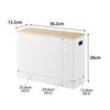 Yamazaki Toilet Supplies Storage Box with RIN Concealed Toilet Storage Box 1321 (Yamazaki Industries) Lid, Natural, W36.2×D13.2×H26cm, Series,