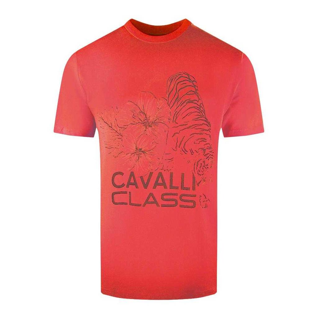 Cavalli Class Mens Floral Tiger T-Shirt