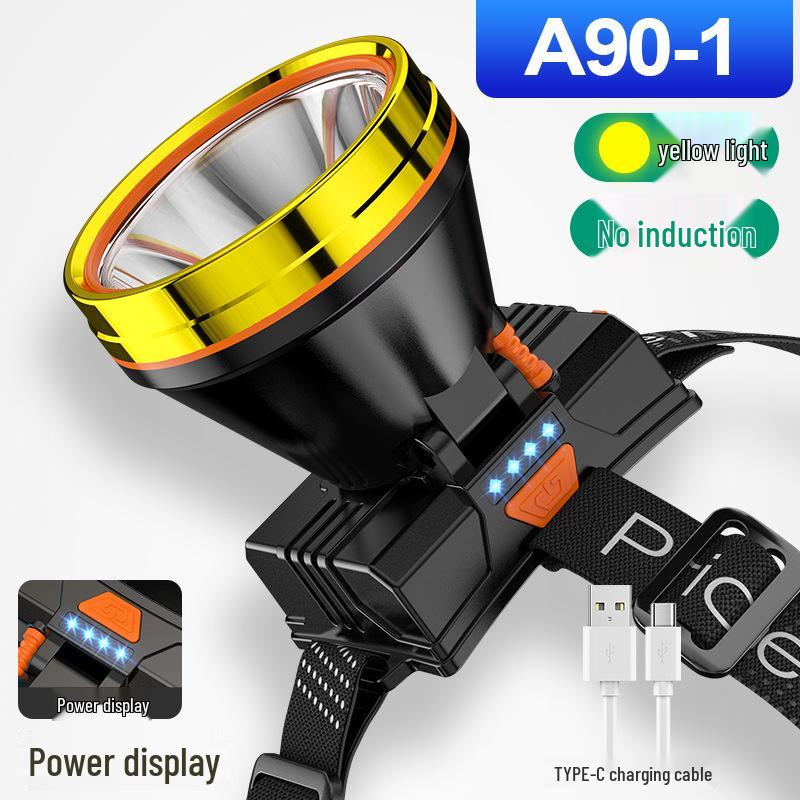 High-Brightness Rechargeable LED Headlamp for Night Fishing, Mining, Camping, and Outdoors