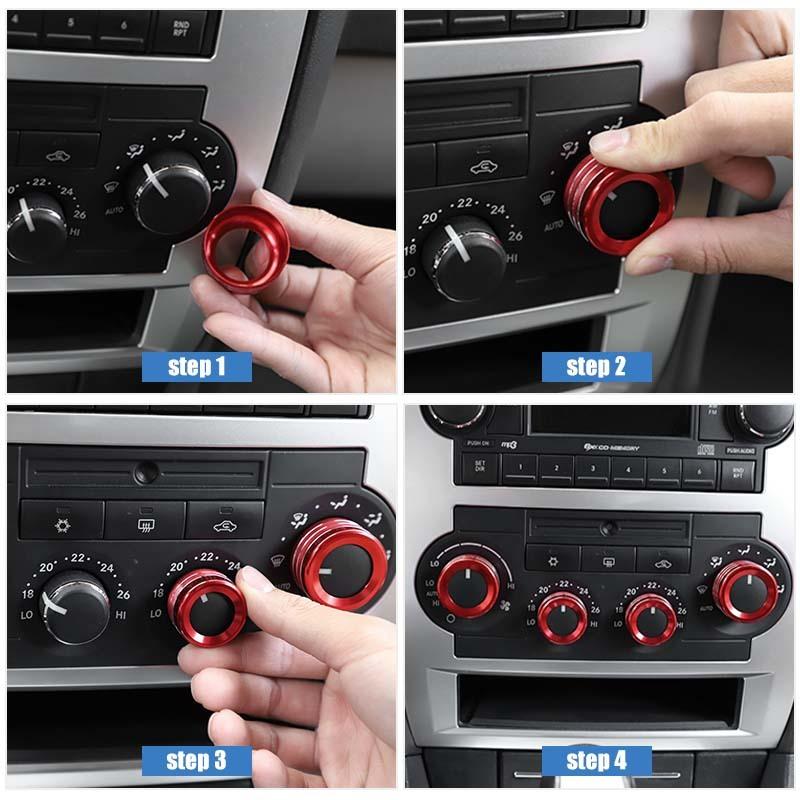 Klimaanlagenschalter Zierring Knopf Dekoration Abdeckung Für Dodge Charger Für Chrysler 300C Für Jeep Grand Cherokee Zubehör