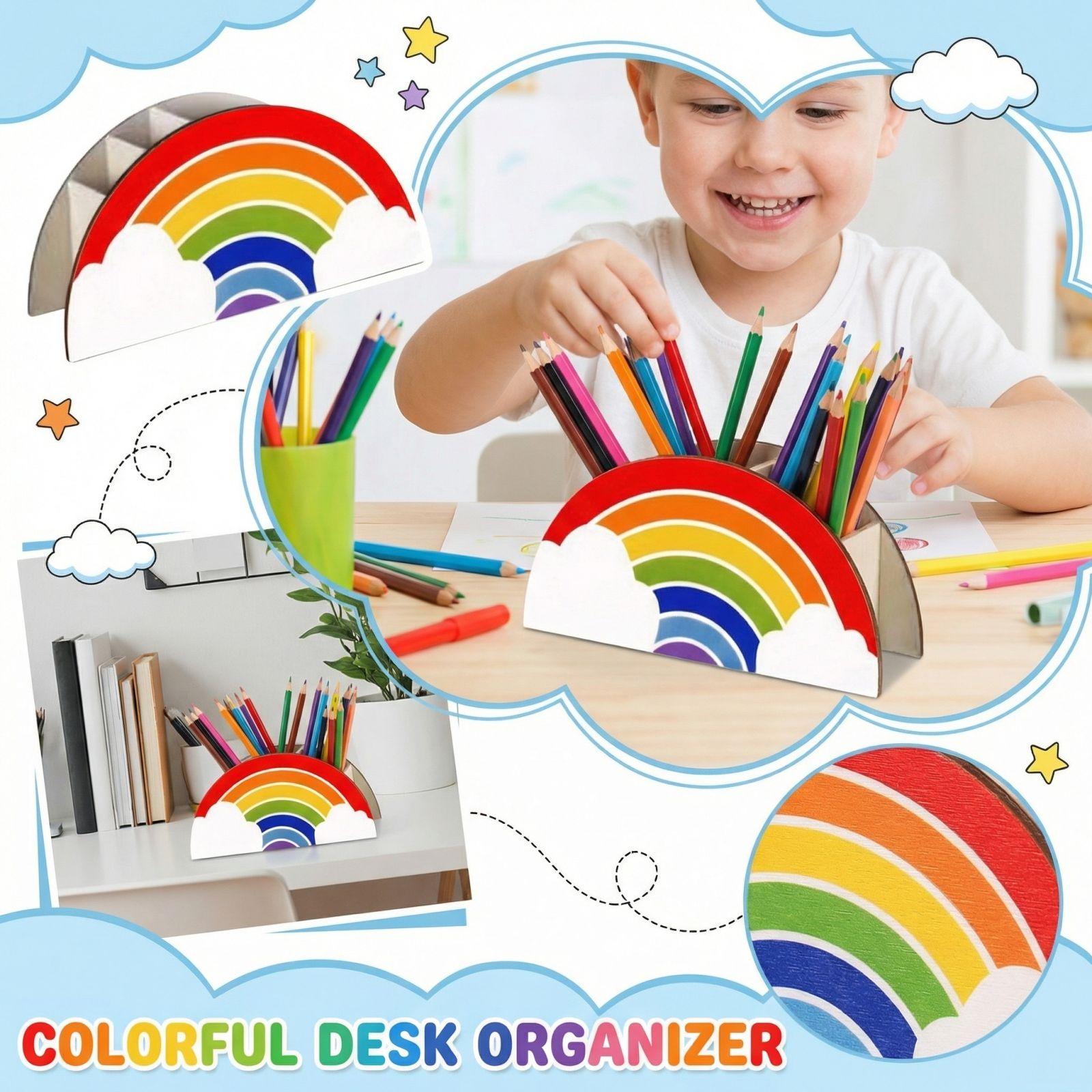 

Wooden Storage Box Desk Decoration Pen Holder One Size