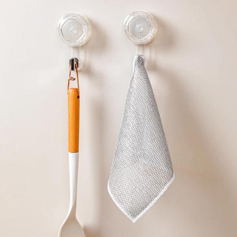 

Silver Thread Deer Mesh Kitchen Dishcloth - Dual-Sided, Oil-Proof, Stain-Resistant, Replaces Steel Wool. One