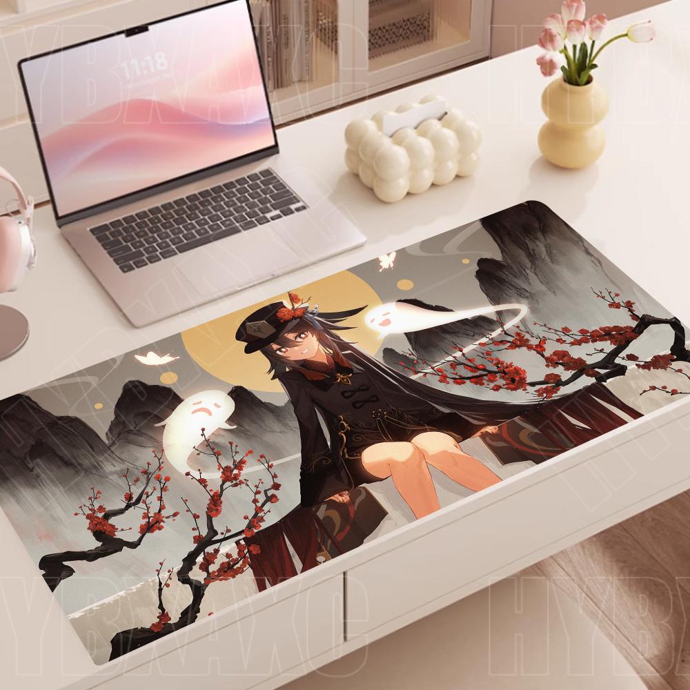 Anime Cute Hu Tao Mousepad NonSlip Rubber Gaming GGenshin Impact Mouse Pad Keyboard Mat Computer Pc Laptop Pad Xxl Desk Mat