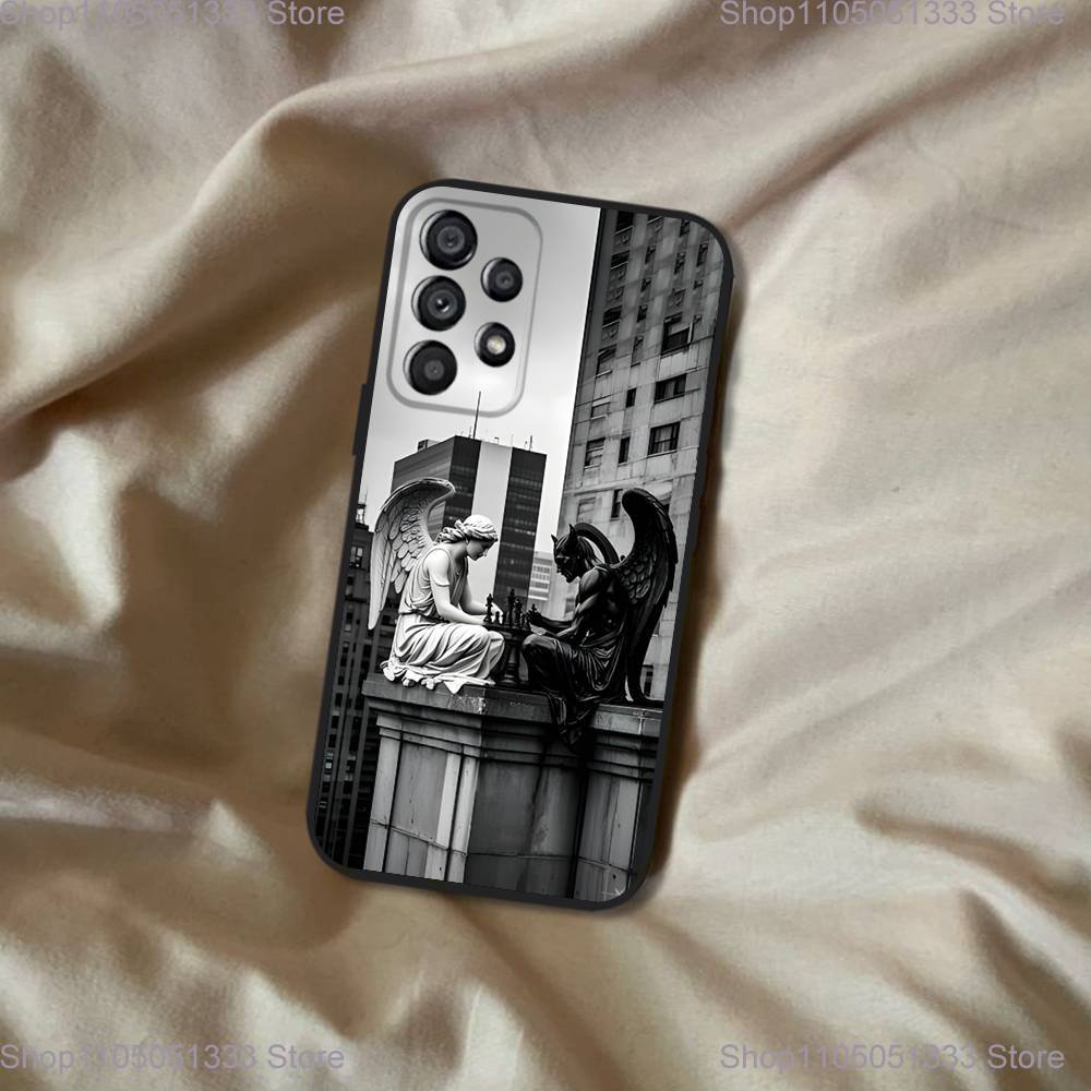 Chess Phone Case For Samsung Galaxy A20,A21s,A22,A31,A32,A52,A53,A72,73,A80 Soft Black Cover