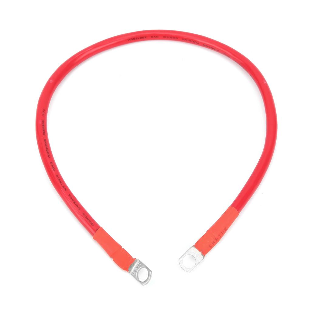 23.6in Ground Wire 4AWG 25mm2 150A High Toughness Earth Cable for Battery Inverter Fuse HolderRed