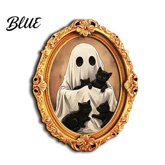 Kitchen Refrigerator Magnet 1/6Pcs Halloween Retro Frame Magnet Wooden Fridge Set Decoration Memo Note Holder for Holiday Party Cartoon